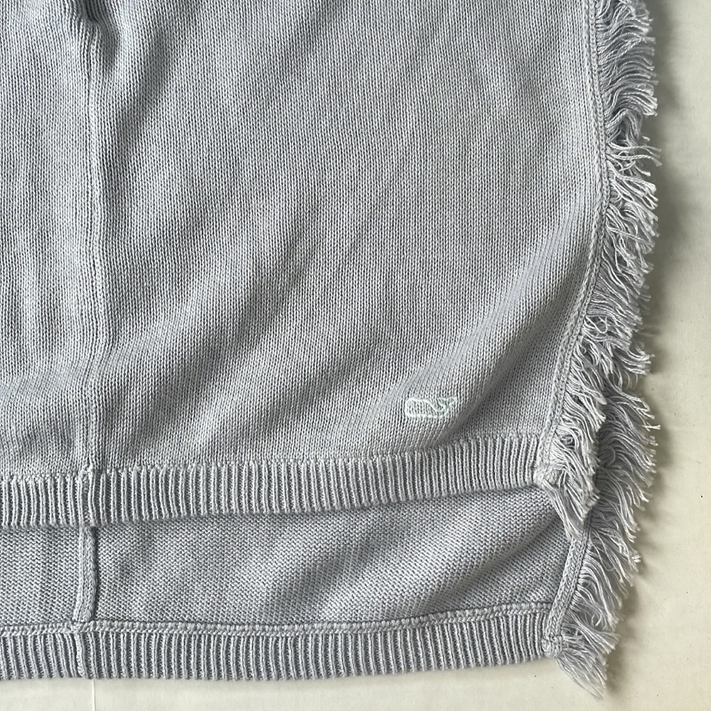 Vineyard Vines Women’s Oversized Fringe Poncho Sweater Cotton Pull Over XS / S - Picture 15 of 17